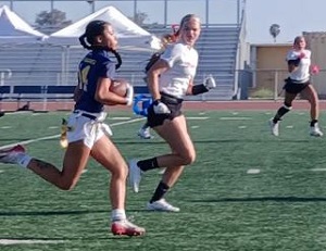O’Farrell flag football receiver after a catch